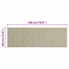 vidaXL Kitchen Rug Washable Leaves 60x180 cm Velvet 5