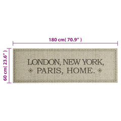 vidaXL Kitchen Rug Washable Capital Home 60x180 cm Velvet 5