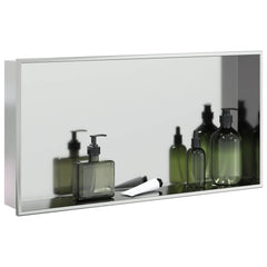 vidaXL Shower Niche Brushed Silver 62x32x9 cm Stainless Steel 1