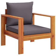 3 Piece Garden Sofa Set with Cushions Solid Wood Acacia 2x chair + table