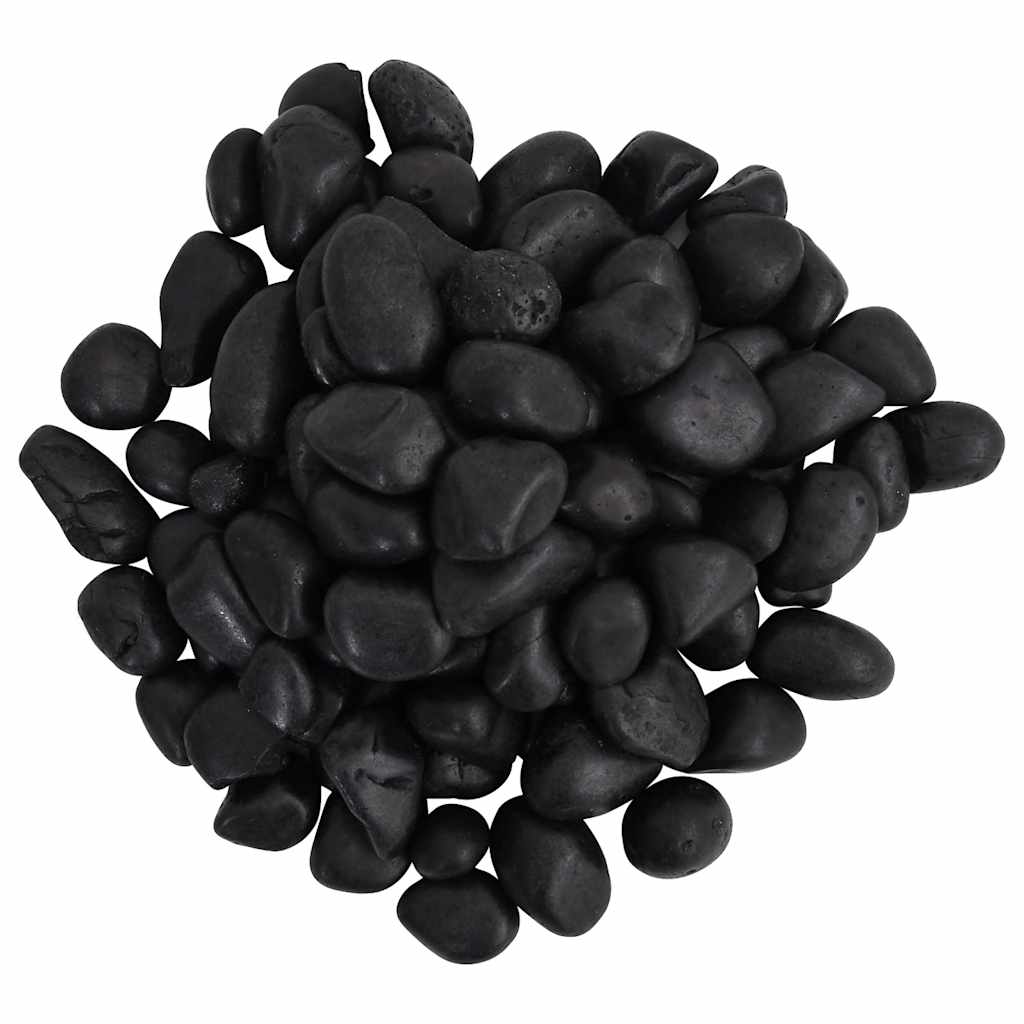 vidaXL Polished Pebbles 25 kg Black 2-5 cm 4