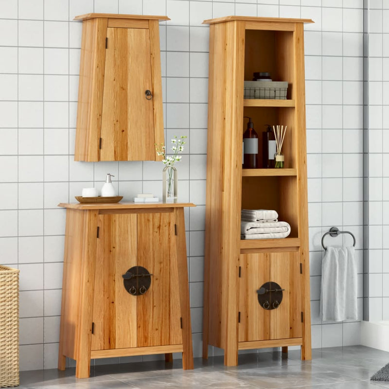 3 Piece Bathroom Furniture Set Solid Wood Pine