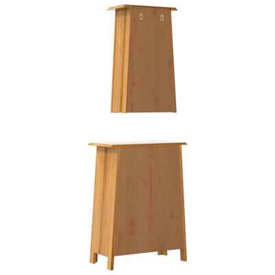 2 Piece Bathroom Furniture Set Solid Wood Pine