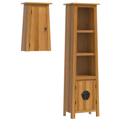 2 Piece Bathroom Furniture Set Solid Wood Pine