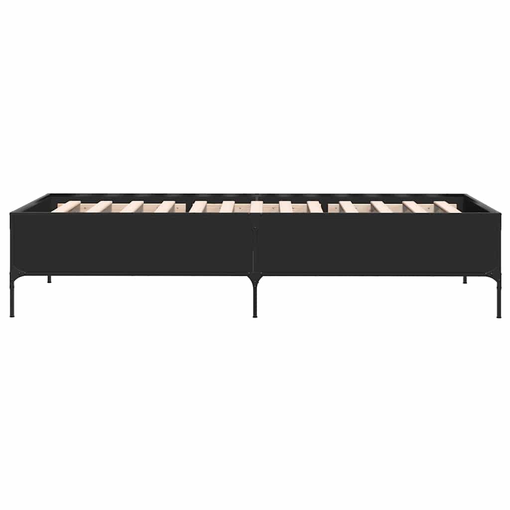 Bed Frame without Mattress Height 44 cm Length 200 cm Black 90 cm