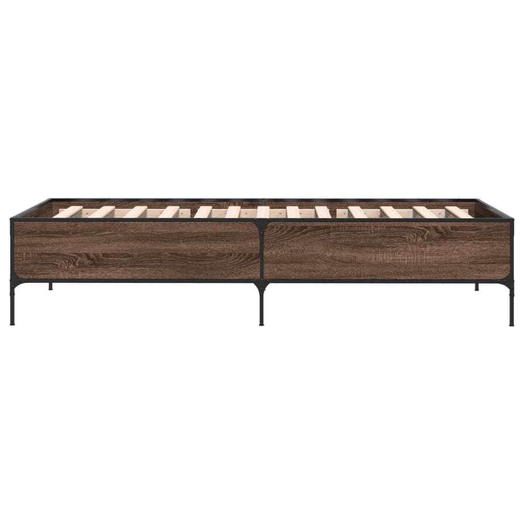 vidaXL Bed Frame without Mattress Brown Oak 90x190 cm Single 5