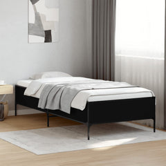 vidaXL Bed Frame without Mattress Black 75x190 cm Small Single 1
