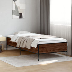 vidaXL Bed Frame without Mattress Brown Oak 75x190 cm Small Single 1