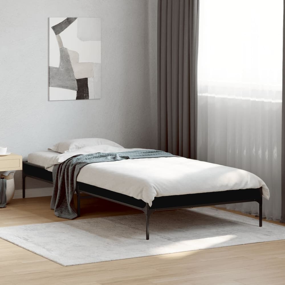 Bed Frame without Mattress Height 30 cm Length 200 cm Black 100 cm