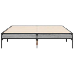 Bed Frame without Mattress Height 30 cm Length 190 cm Grey Sonoma 135 cm