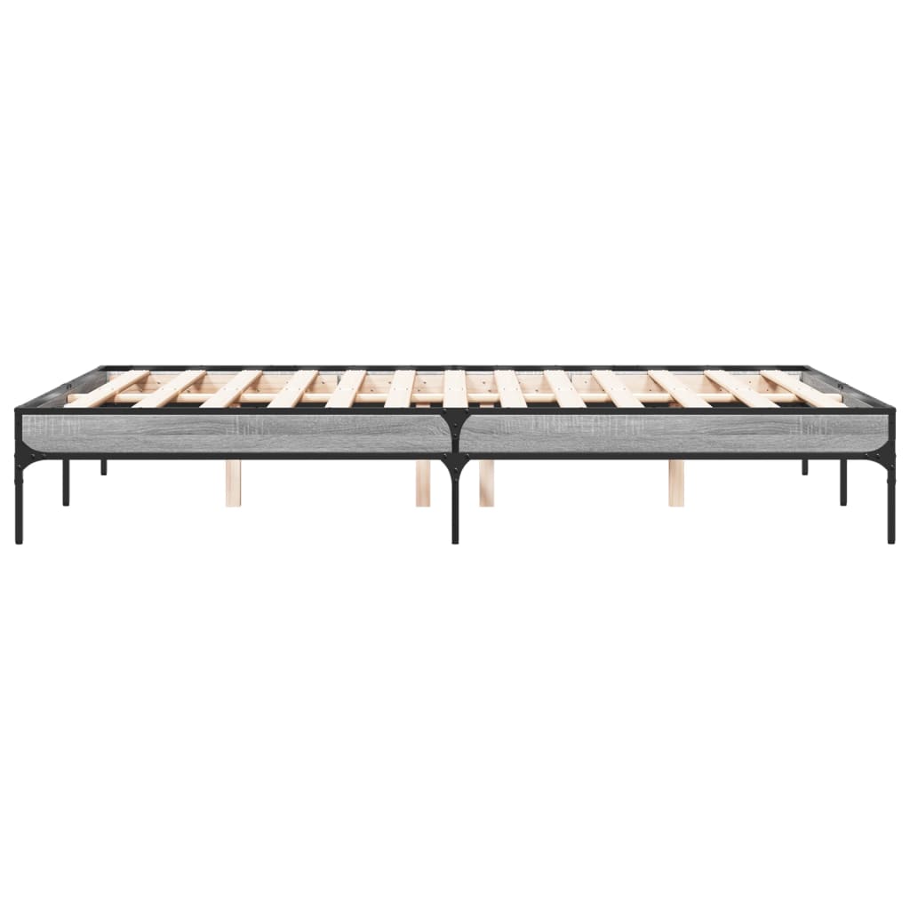 Bed Frame without Mattress Height 30 cm Length 190 cm Grey Sonoma 135 cm