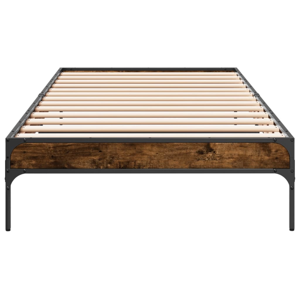 Bed Frame without Mattress Height 30 cm Length 190 cm Smoked Oak 90 cm