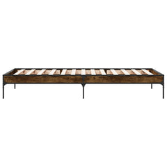 Bed Frame without Mattress Height 30 cm Length 190 cm Smoked Oak 90 cm