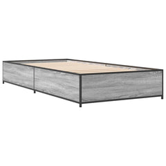 vidaXL Bed Frame without Mattress Grey Sonoma 100x200 cm 3