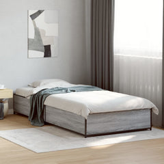 vidaXL Bed Frame without Mattress Grey Sonoma 100x200 cm 1