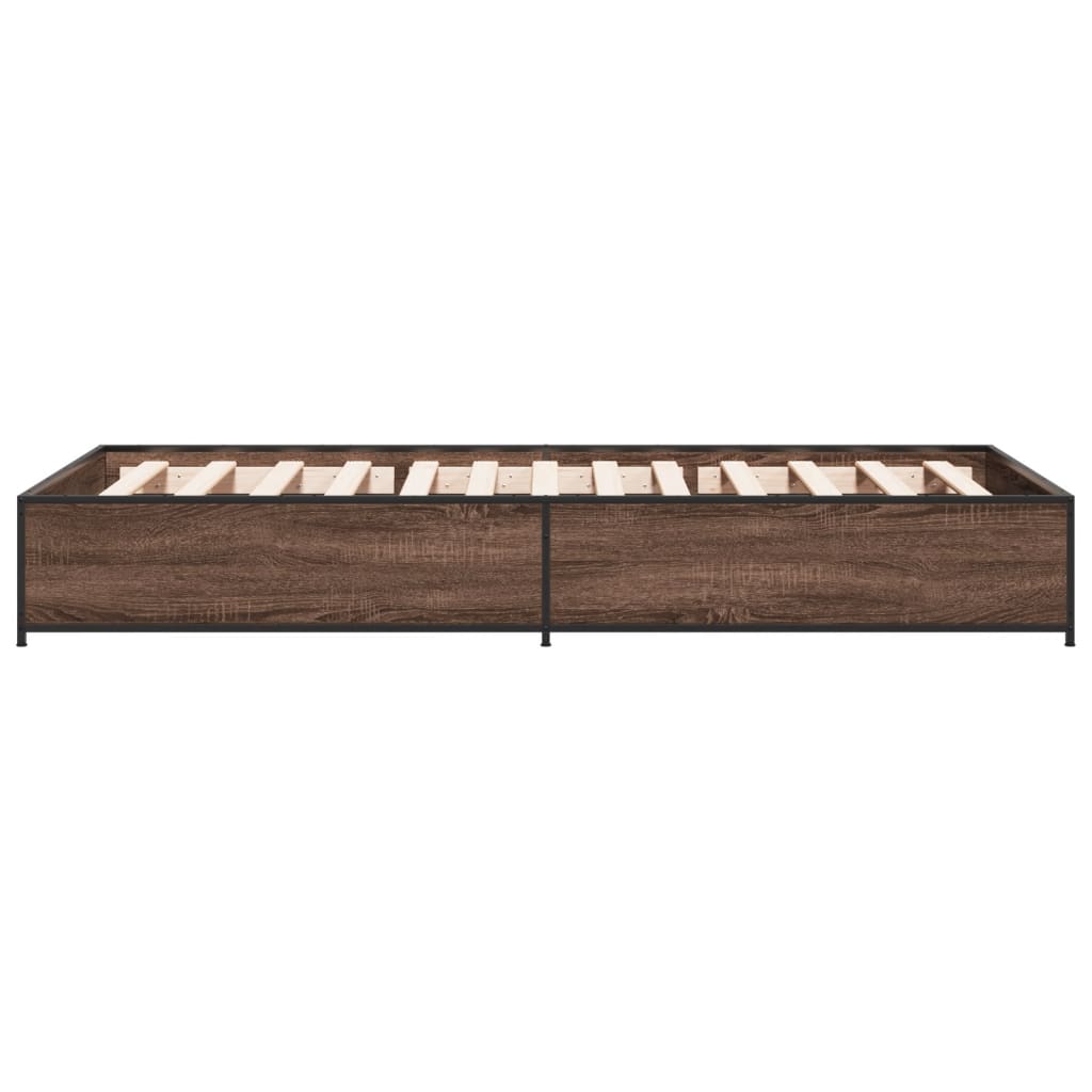 vidaXL Bed Frame without Mattress Brown Oak 100x200 cm 5