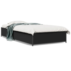 vidaXL Bed Frame without Mattress Black 90x190 cm Single 2