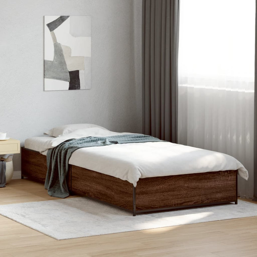 vidaXL Bed Frame without Mattress Brown Oak 90x190 cm Single 1
