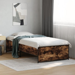 vidaXL Bed Frame without Mattress Smoked Oak 100x200 cm 2