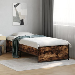 vidaXL Bed Frame without Mattress Smoked Oak 90x190 cm Single 1