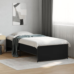 vidaXL Bed Frame without Mattress Black 75x190 cm Small Single 1