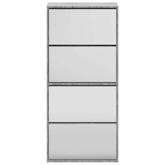 vidaXL Shoe Cabinet with Mirror 4-Layer Grey Sonoma 63x17x134 cm 5
