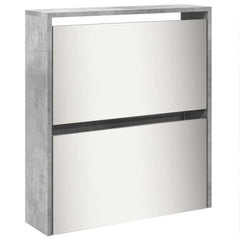 vidaXL Shoe Cabinet with Mirror 5-Layer Concrete Grey 63x17x169.5 cm 5