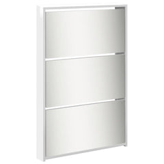 vidaXL Shoe Cabinet with Mirror 5-Layer High Gloss White 63x17x169.5 cm 4