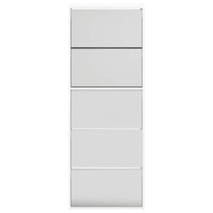 vidaXL Shoe Cabinet with Mirror 5-Layer High Gloss White 63x17x169.5 cm 6