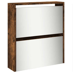 vidaXL Shoe Cabinet with Mirror 5-Layer Smoked Oak 63x17x169.5 cm 5