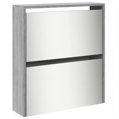 vidaXL Shoe Cabinet with Mirror 5-Layer Grey Sonoma 63x17x169.5 cm 5