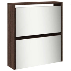 vidaXL Shoe Cabinet with Mirror 5-Layer Brown Oak 63x17x169.5 cm 5