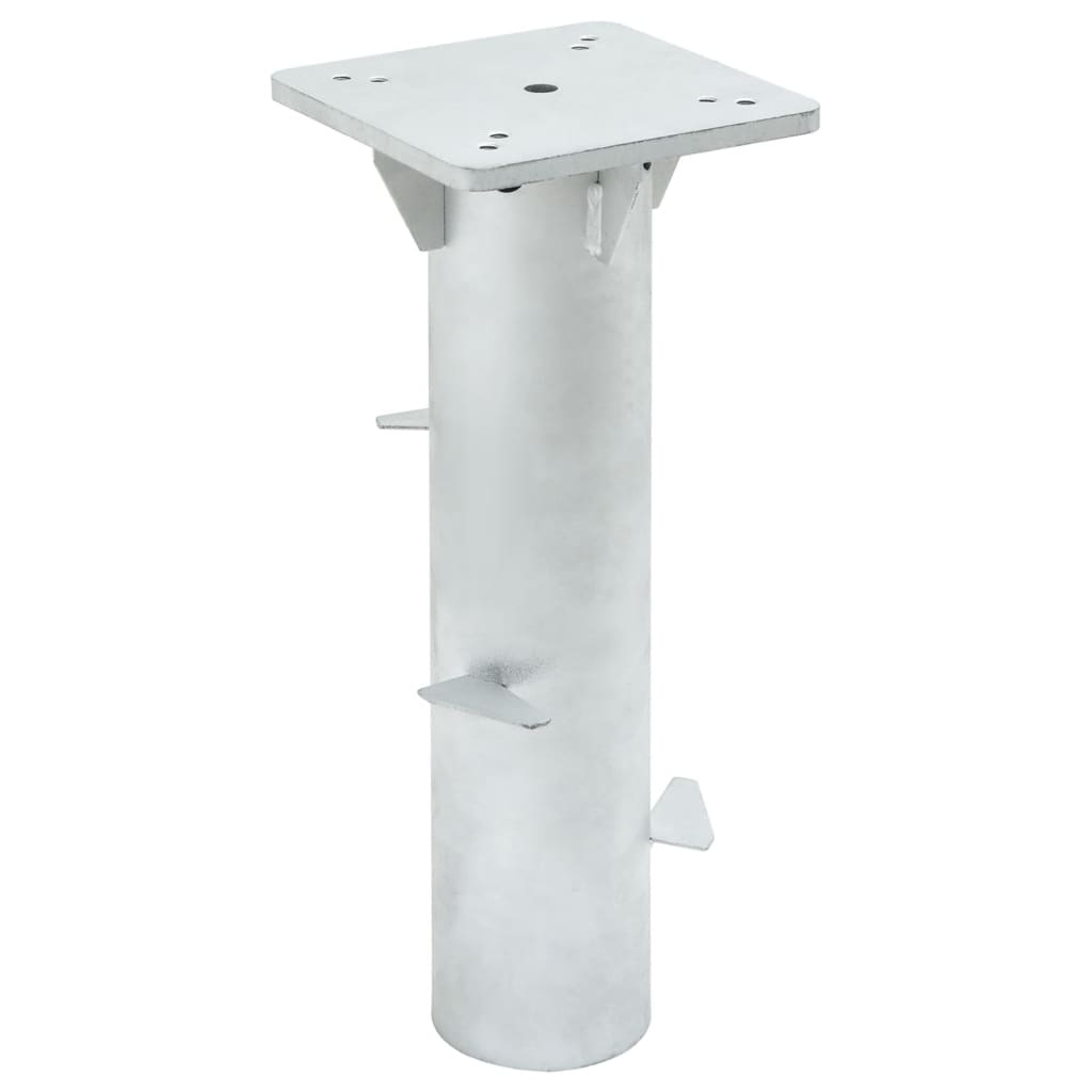 vidaXL In-Ground Parasol Base Silver 16x16x39.5 cm Steel 1