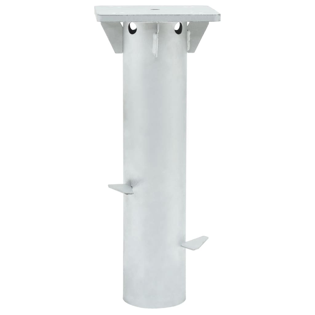 vidaXL In-Ground Parasol Base Silver 16x16x39.5 cm Steel 3
