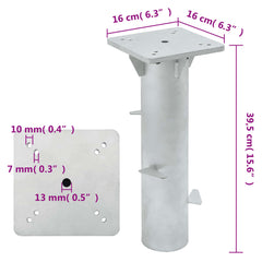 vidaXL In-Ground Parasol Base Silver 16x16x39.5 cm Steel 6