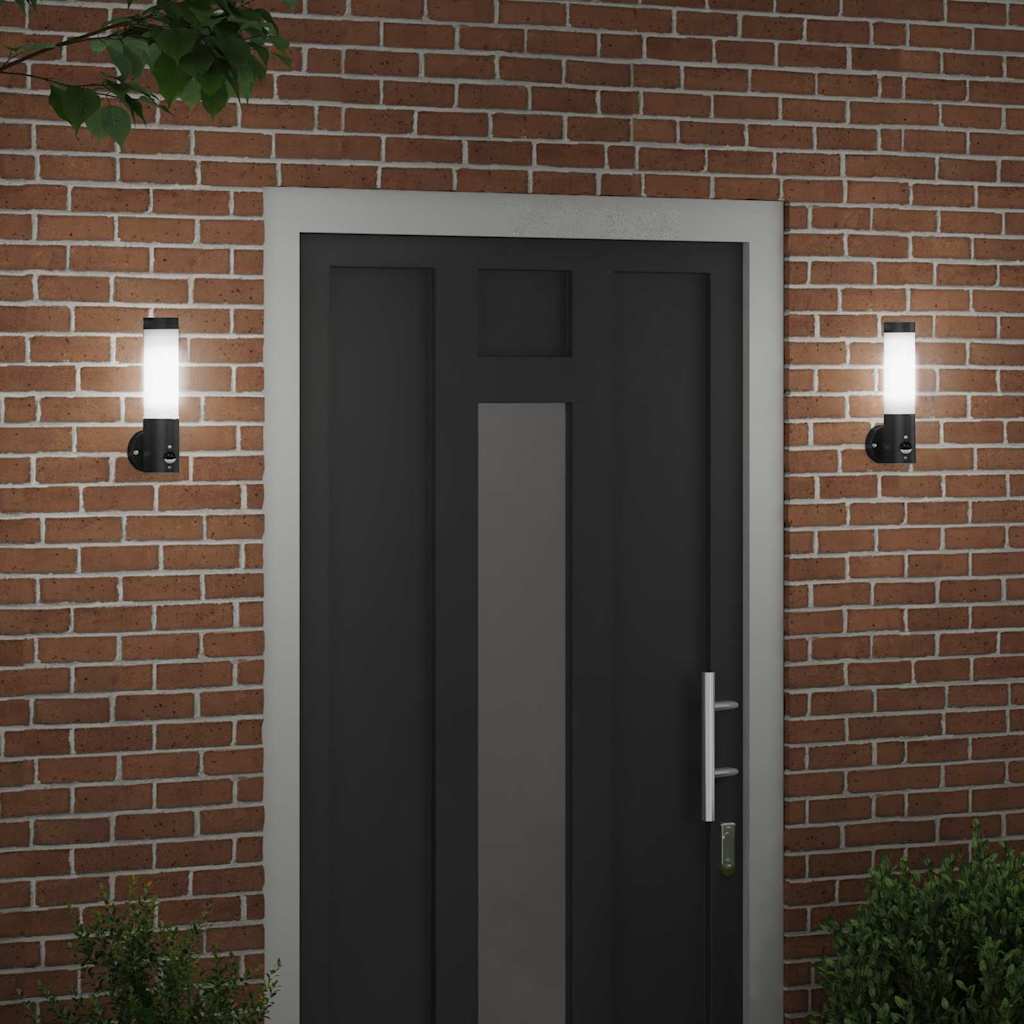vidaXL Outdoor Wall Light 2 pcs Black 12 x 8.5 x 29 cm 3
