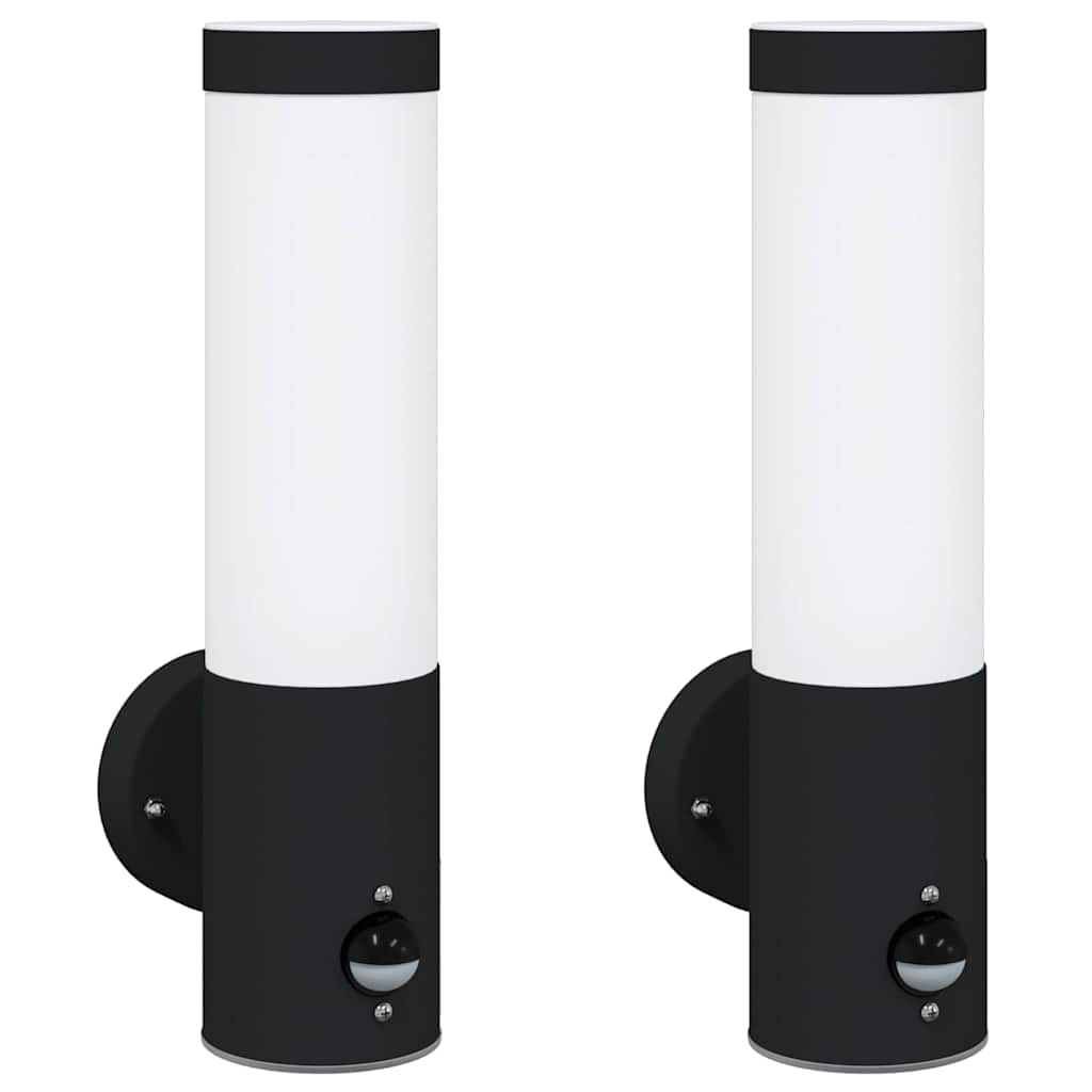 vidaXL Outdoor Wall Light 2 pcs Black 12 x 8.5 x 29 cm 2