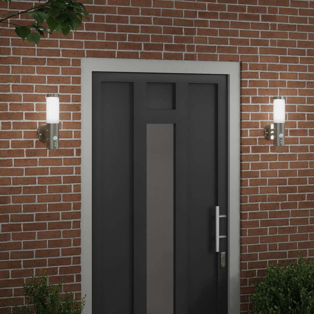 vidaXL Outdoor Wall Light 2 pcs Silver 15 x 7.5 x 33 cm 3