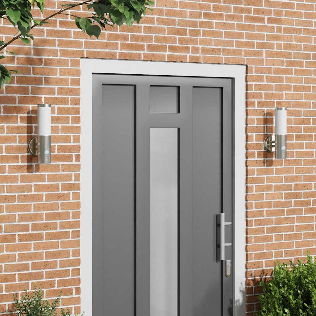 vidaXL Outdoor Wall Light 2 pcs Silver 15 x 7.5 x 33 cm 1