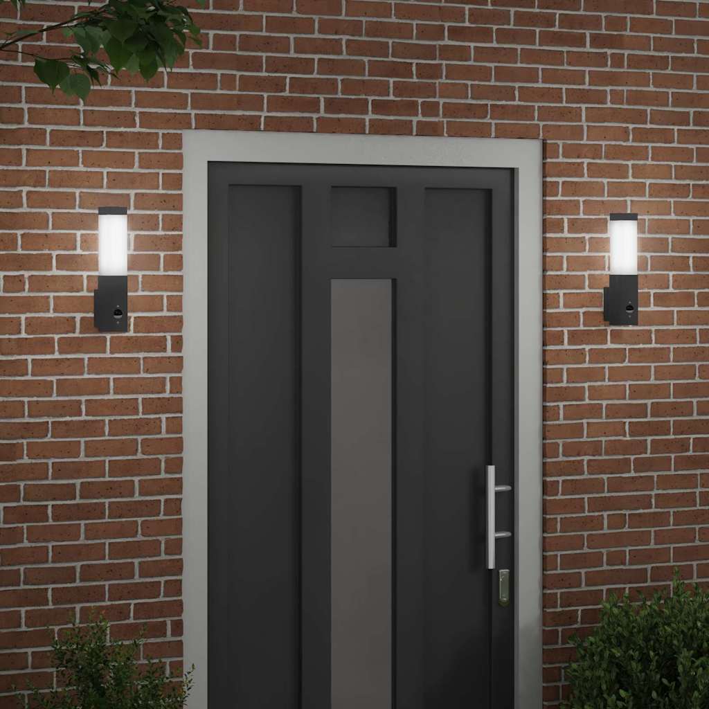 vidaXL Outdoor Wall Light 2 pcs Black 10.5 x 6 x 33 cm 3