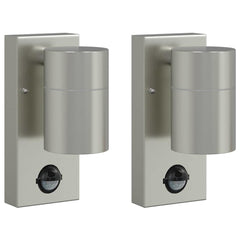 vidaXL Outdoor Wall Light 2 pcs Silver 6.5 x 10.5 x 16 cm 2