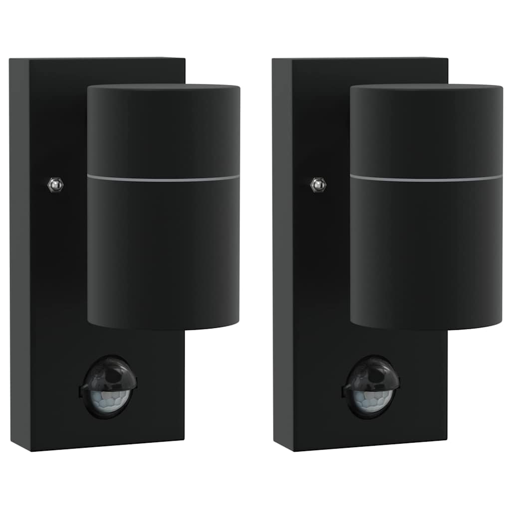 vidaXL Outdoor Wall Light 2 pcs Black 6.5 x 10.5 x 16 cm 2