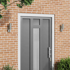 vidaXL Outdoor Wall Light 2 pcs Silver 7 x 10 x 22 cm 1