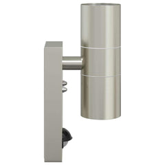 vidaXL Outdoor Wall Light 2 pcs Silver 7 x 10 x 22 cm 6
