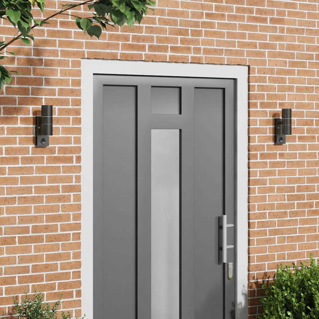 vidaXL Outdoor Wall Light 2 pcs Black 7 x 10 x 22 cm 1