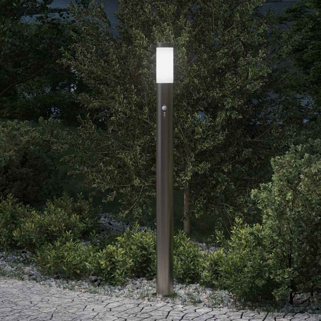 vidaXL Bollard Light with Sensor 110 cm Stainless Steel IP44 1