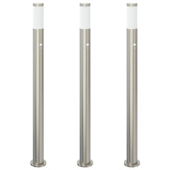 vidaXL Bollard Lights with Sensor 3pcs 110 cm Stainless Steel IP44 2