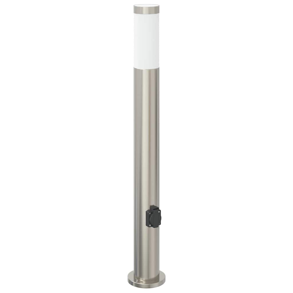 vidaXL Bollard Lights with Outlet 3pcs 80 cm Stainless Steel IP44 4