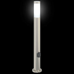 vidaXL Bollard Lights with Outlet 3pcs 80 cm Stainless Steel IP44 5