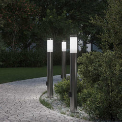 vidaXL Bollard Lights with Outlet 3pcs 80 cm Stainless Steel IP44 1
